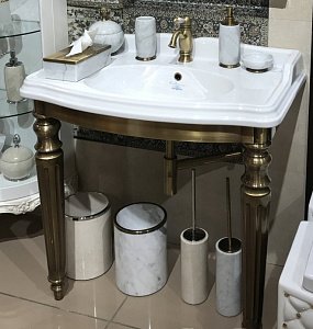 Консоль с раковиной Tiffany World King TWKI3090 90 бронза с 1 отверстием для ванной в интернет-магазине сантехники Sanbest