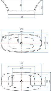 Акриловая ванна Aquanet Family Smart 293084 170x78 Matt Finish купить в интернет-магазине Sanbest