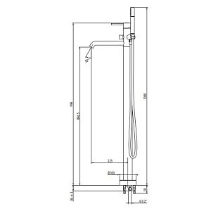 Смеситель для ванны Gattoni Circle Two 9108/91NO купить в интернет-магазине сантехники Sanbest