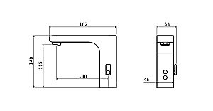 Смеситель для раковины Лира AQ5410CR хром, электронный купить в интернет-магазине сантехники Sanbest