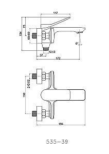 Смеситель для ванны Cersanit ODRA 63051 купить в интернет-магазине сантехники Sanbest