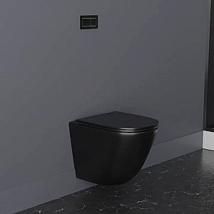 Унитаз подвесной OWL 1975 VIND OWLT190305 безободковый, с крышкой микролифт, черный матовый купить в интернет-магазине Sanbest
