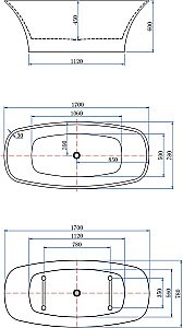Акриловая ванна Aquanet Family Smart 293084 170x78 Matt Finish купить в интернет-магазине Sanbest