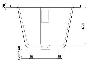 Ванна BAS Афина 170х75 ВА00038 белая матовая купить в интернет-магазине Sanbest