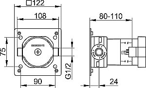 Дивертор KEUCO IXMO 59556010202 хром для смесителя в интернет-магазине сантехники Sanbest