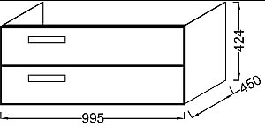 Тумба с раковиной Jacob Delafon RYTHMIK 100 EB1304-E10+EXN112-00 квебекский дуб для ванной в интернет-магазине Sanbest