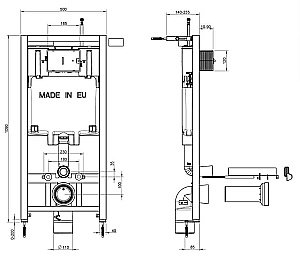 Унитаз подвесной Jacob Delafon STRUKTURA E21750RU-00 безободковый, с крышкой микролифт, с инсталляцией и черной кнопкой купить в интернет-магазине Sanbest