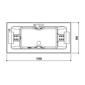 Гидромассажная ванна Jacuzzi Sharp 190х90 SHA301E0400 Rainbow&Clean System, белая/хром купить в интернет-магазине Sanbest