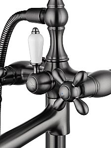 Смеситель для ванны напольного монтажа WONZON & WOGHAND RETRO, Темный графит (WW-88649020-BGM) купить в интернет-магазине сантехники Sanbest