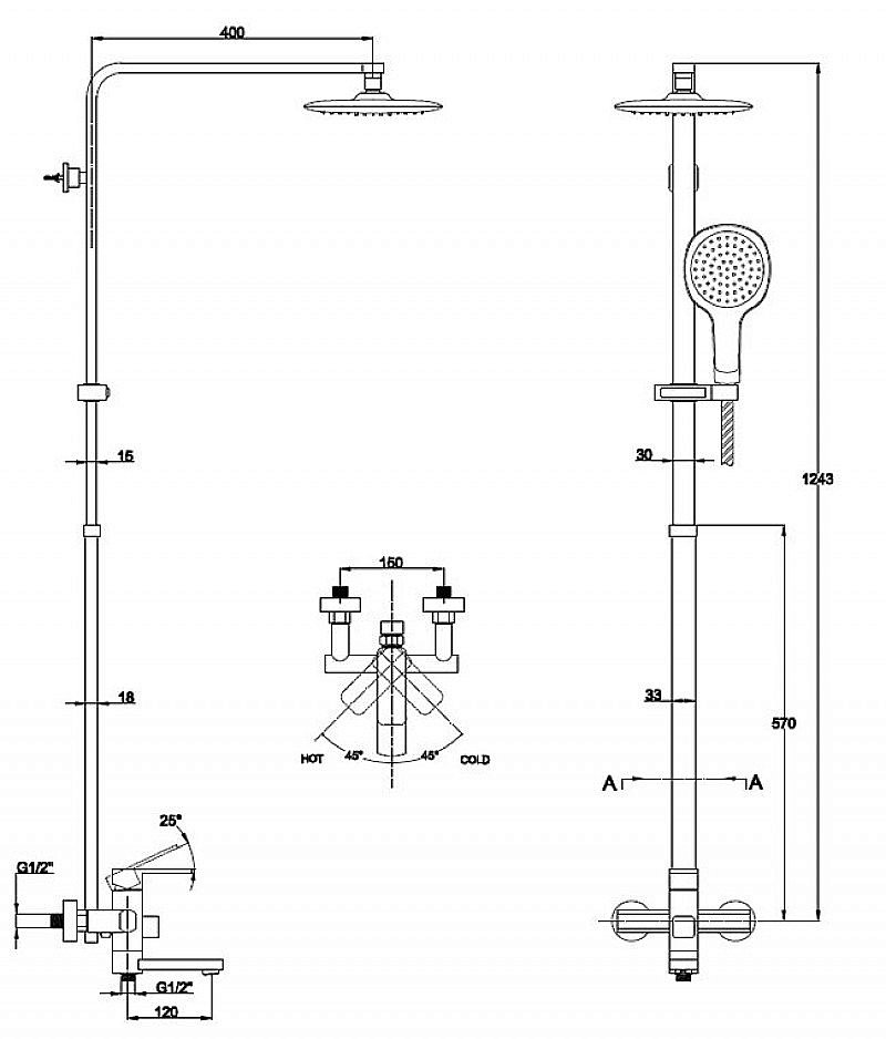 Душевая система Kaiser Sonat 34182 хром/серый купить в интернет-магазине сантехники Sanbest