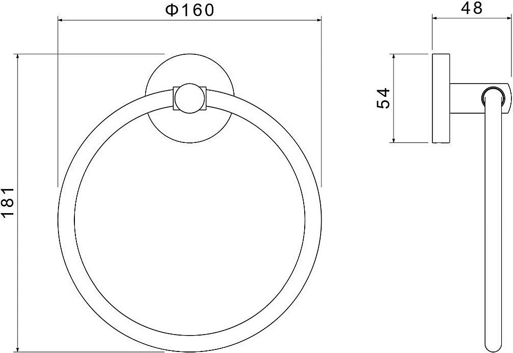 Полотенцедержатель Aquatek Оберон AQ4212MB черный матовый купить в интернет-магазине сантехники Sanbest