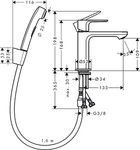 Смеситель для раковины Hansgrohe Rebris E 72216000 купить в интернет-магазине сантехники Sanbest