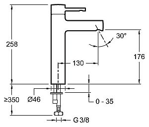 Cмеситель для раковины Jacob Delafon CUFF E98299-CP купить в интернет-магазине сантехники Sanbest