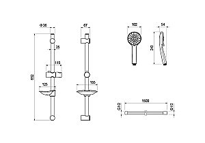 Душевой гарнитур Aquatek Бетта AQ2015CR хром купить в интернет-магазине сантехники Sanbest