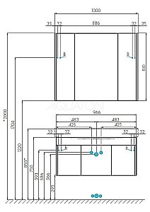 Тумба с раковиной Акватон Беверли 100 белая глянцевая для ванной в интернет-магазине Sanbest