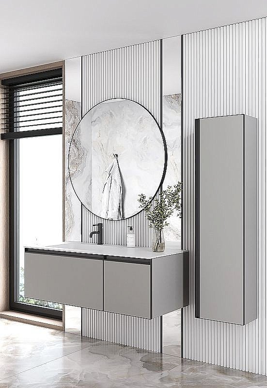 Пенал Armadi Art QUATRO LUNA профиль ANTHRACITE для ванной в интернет-магазине сантехники Sanbest