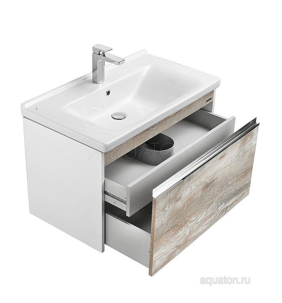 Тумба с раковиной Акватон Капри 80 бетон пайн для ванной в интернет-магазине Sanbest
