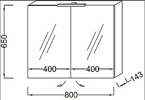 Зеркальный шкаф Jacob Delafon EB1364 80 купить в интернет-магазине сантехники Sanbest