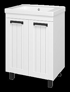 Тумба с раковиной Misty Спарта - 65 П-Спа-06065-01-01 белая для ванной в интернет-магазине Sanbest