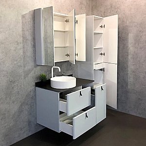 Тумба с раковиной Comforty Сорренто 90 00-00013520 светло-серая для ванной в интернет-магазине Sanbest