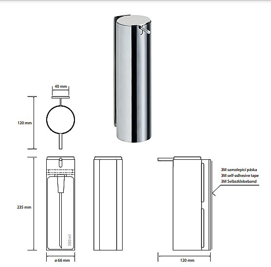 Диспенсер Bemeta Easy 163109091 нержавеющая сталь купить в интернет-магазине сантехники Sanbest