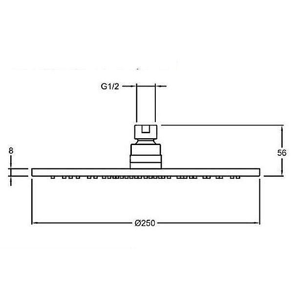 Верхний душ круглый Jacob Delafon TOOBI E21758-CP D250 купить в интернет-магазине сантехники Sanbest