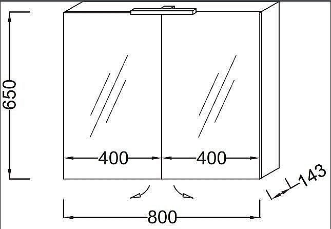 Зеркальный шкаф Jacob Delafon EB1364 80 купить в интернет-магазине сантехники Sanbest