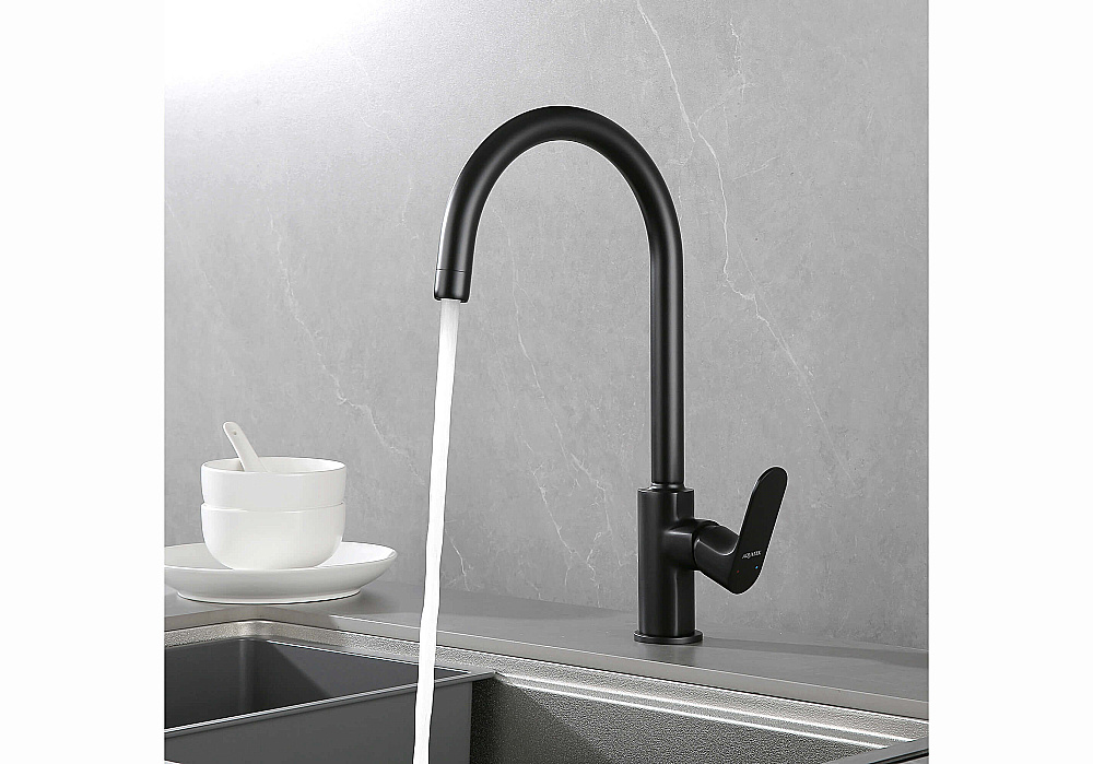 Смеситель для кухни Aquatek Альфа AQ1982MB черный матовый купить в интернет-магазине сантехники Sanbest