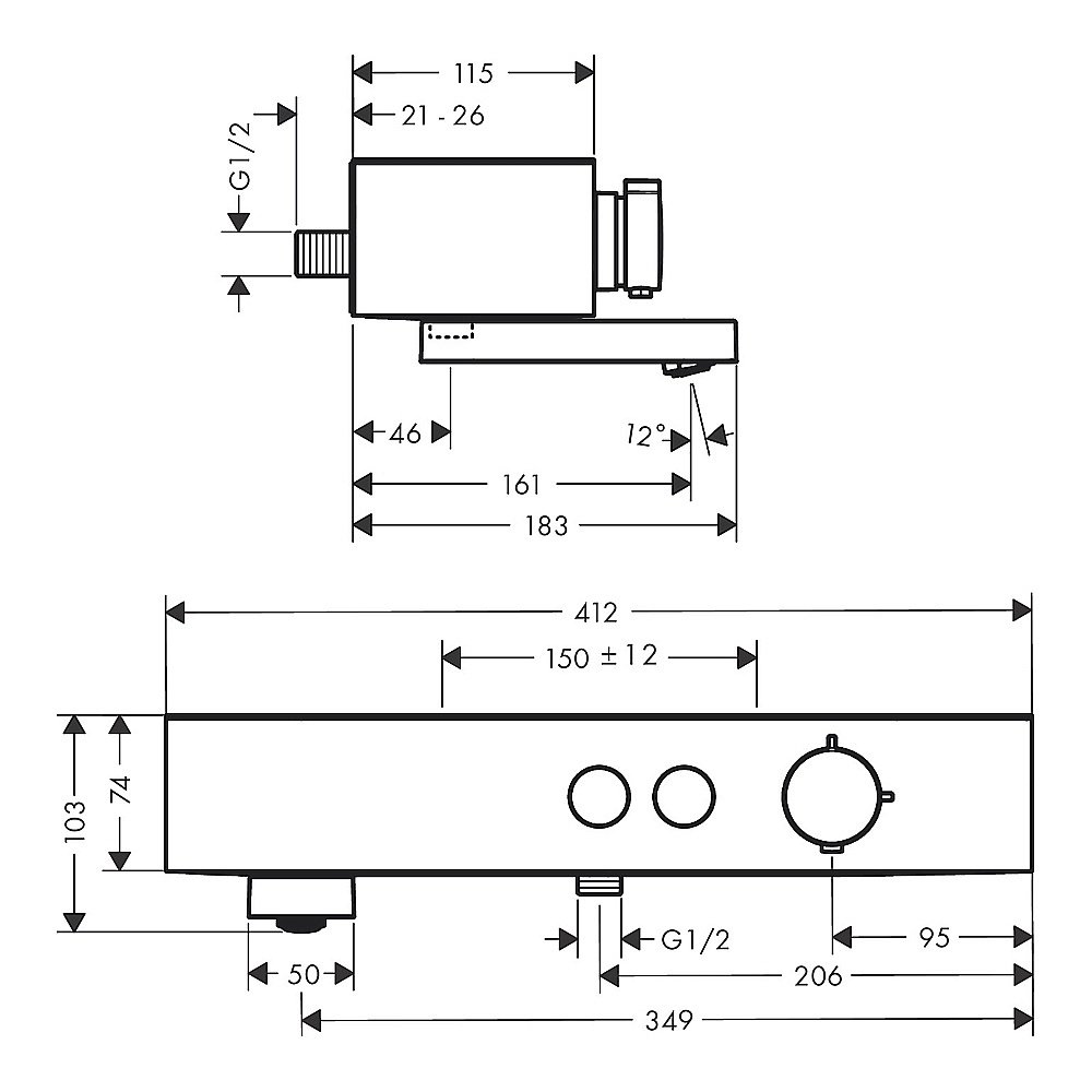 Смеситель для ванны Hansgrohe ShowerTablet Select 24340700 белый матовый купить в интернет-магазине сантехники Sanbest