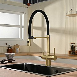 Смеситель для кухни Vincea VKF-120BG брашированное золото купить в интернет-магазине сантехники Sanbest