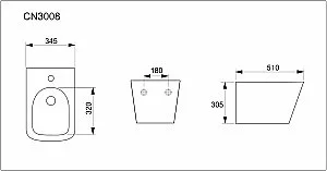 Подвесное биде Ceramica Nova Metric CN3008 купить в интернет-магазине Sanbest