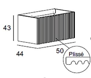 Тумба с раковиной Cezares Premium Plisse 51х45 Bianco opaco для ванной в интернет-магазине Sanbest
