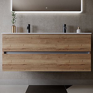 Тумба с раковиной Sancos Urban UR120-2EG дуб галифакс для ванной в интернет-магазине Sanbest