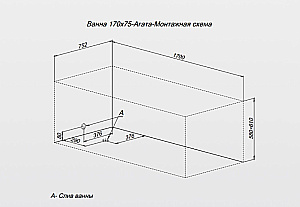 Ванна акриловая Aquanet Agata 347957 170х75 белая купить в интернет-магазине Sanbest