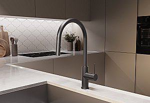 Смеситель для кухни Vincea City VKF-2C1GM вороненая сталь купить в интернет-магазине сантехники Sanbest