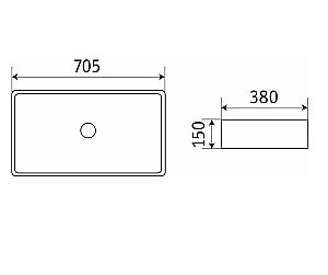 Раковина накладная CeramaLux N 70,5 78576 белая купить в интернет-магазине Sanbest