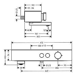 Смеситель для ванны Hansgrohe ShowerTablet Select 24340700 белый матовый купить в интернет-магазине сантехники Sanbest