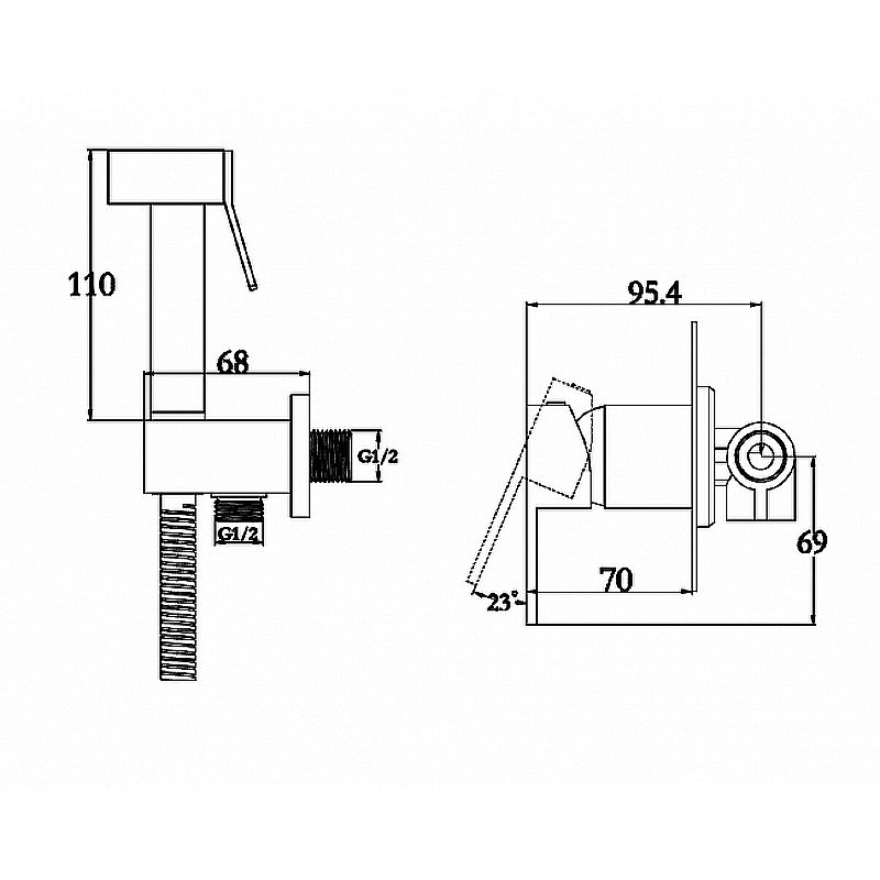 Гигиенический душ Kaiser Sonat 34377-2 черный купить в интернет-магазине сантехники Sanbest