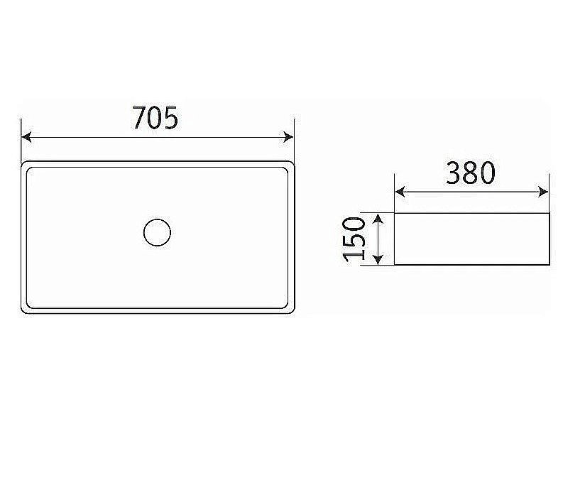 Раковина накладная CeramaLux N 70,5 78576 белая купить в интернет-магазине Sanbest