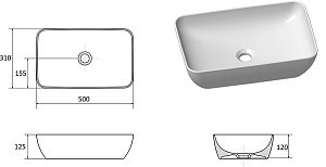 Раковина Ravak UNI SLIM XJX01150001 купить в интернет-магазине Sanbest