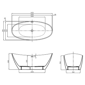 Акриловая ванна Vagnerplast Lorna 167x78 KRBV167LOR7X-64 белая купить в интернет-магазине Sanbest