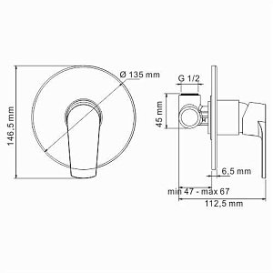 Смеситель для душа WasserKRAFT Dill 6151 купить в интернет-магазине сантехники Sanbest