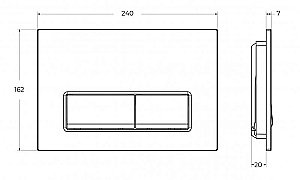 Кнопка для инсталляции BelBagno BB-15R-IN сатин купить в интернет-магазине сантехники Sanbest