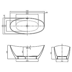 Акриловая ванна Vagnerplast Lorna 167x78 KRBV167LOR7X-64 белая купить в интернет-магазине Sanbest