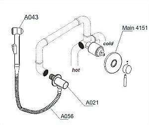 Гигиенический душ WasserKRAFT Main A14156 купить в интернет-магазине сантехники Sanbest