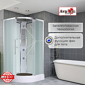 Душевая кабина AvaCan EM Серия ЕМ2011Nnew 110х110 без крыши купить в интернет-магазине Sanbest