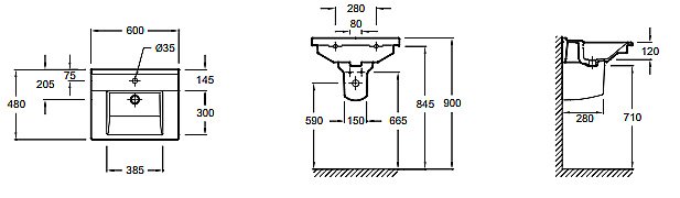 Тумба с раковиной Jacob Delafon STRUKTURA EB1276 60 для ванной в интернет-магазине Sanbest