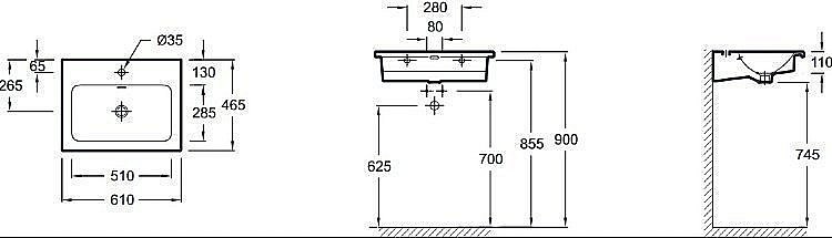 Тумба с раковиной Jacob Delafon 60 для ванной в интернет-магазине Sanbest