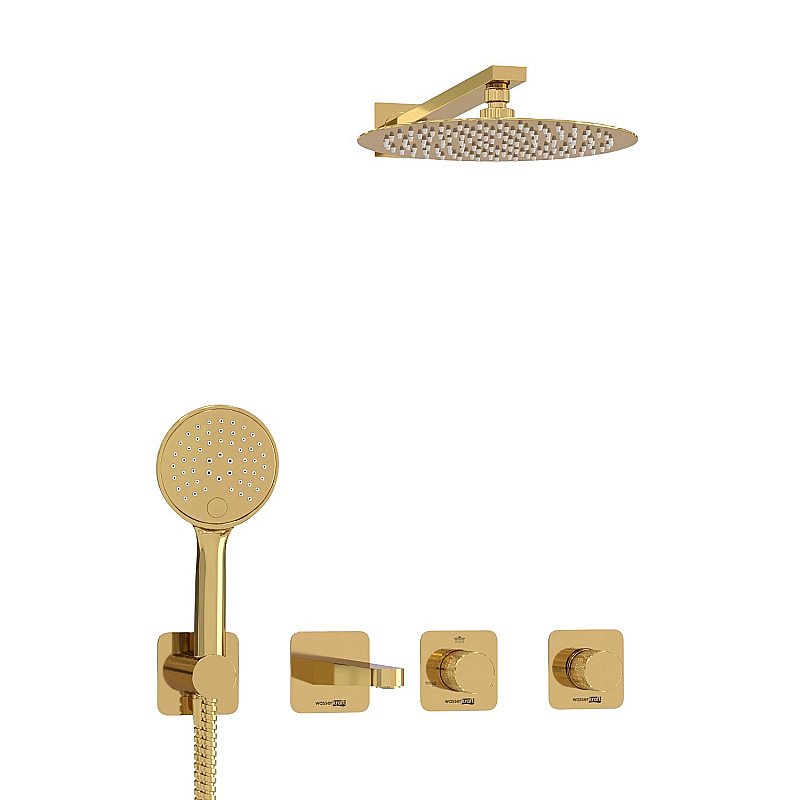 Душевая система WasserKRAFT Ems 7600 SET2847 золото купить в интернет-магазине сантехники Sanbest