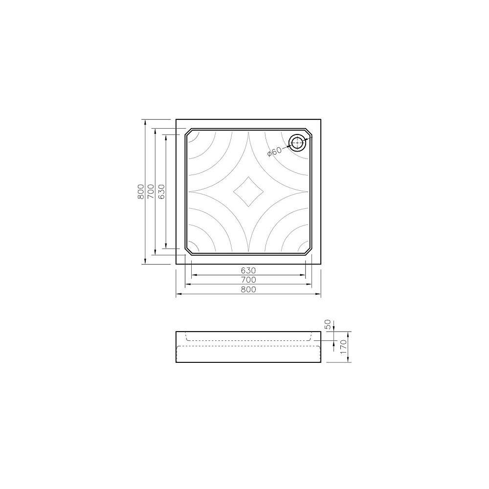 Душевой поддон Koller Pool GRACE80SH 80x80 акрил купить в интернет-магазине Sanbest